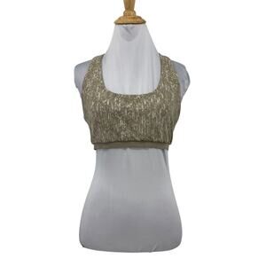 Lole Sports Bra Women M Medium Stone Sand Scoop Neck Y Back Square Neck Unpadded